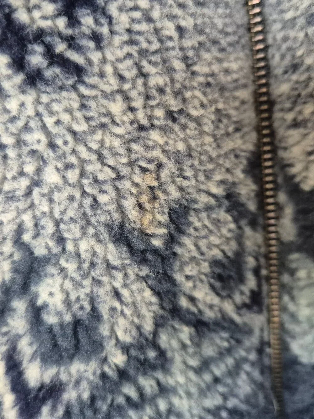 Vintage Mika New Zealand Kiwi Fern Nordic Fleece Jacket Zip-Up Pocket Blue Grey